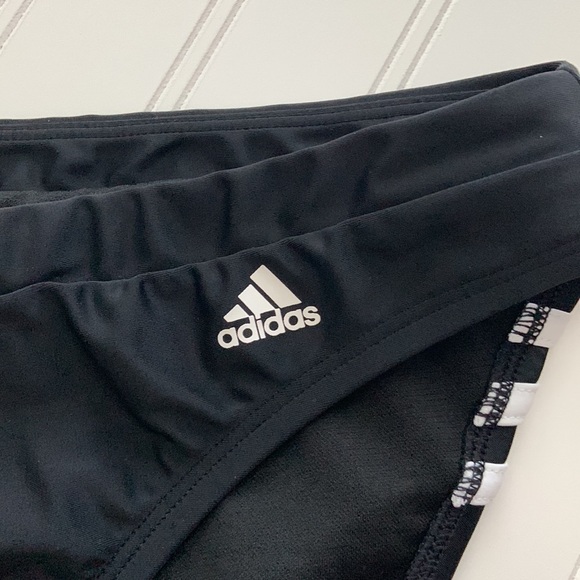 NEW! Adidas Black Athletic Swim Bikini Bottoms - Picture 3 of 4